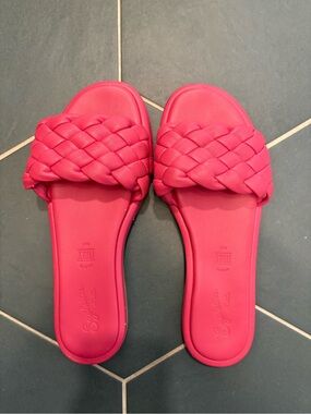 Seychelles Braided Slide Sandals in Hot Pink